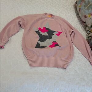 Stylish Pink Star Pattern Sweater
